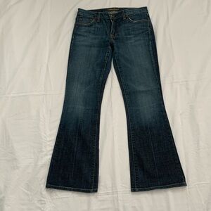 David Kahn Woman Dark Blue Flare Jeans Mid Rise Size 27